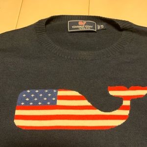 XL- Vineyard Vines Cotton Sweater Whale Flag